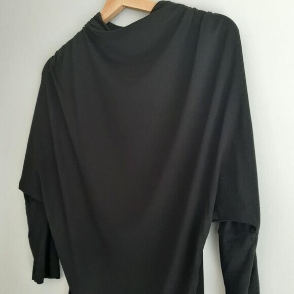 OLSEN Europe Soft Draped High Neck Tunic Top Black Sz 6 - Picture 4 of 14